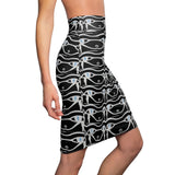 Eye of Rah Midi  Skirt - Black