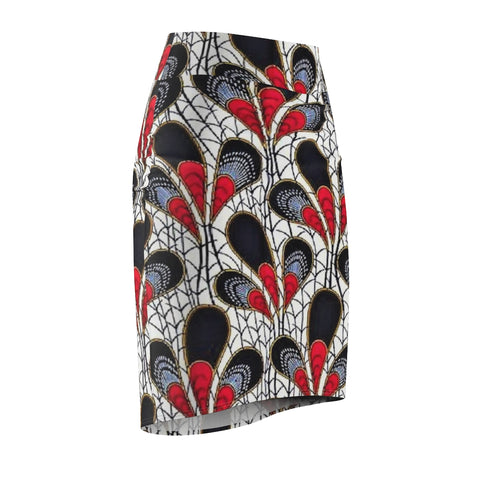 Three Leaf Mussels African Midi Skirt
