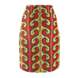 Royal Flames African Midi Skirt