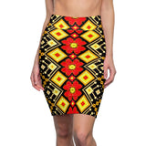 Lava Flower  African Midi Skirt