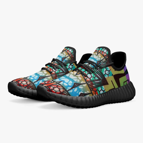 African Graffitti Art  Sneakers - White/Black - $59.99
