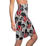 Three Leaf Mussels African Midi Skirt