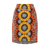 Orange Slices African Midi  Skirt