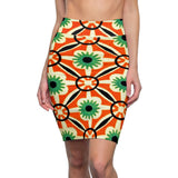 Abstract Orchid  Midi Skirt
