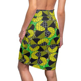 Afro-Pacman Midi Skirt