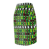 Lush African Print Midi Skirt