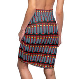 African Spirit Mask Midi Skirt