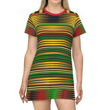 African Stripes  T-Shirt Dress - $42.99
