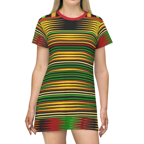African Stripes  T-Shirt Dress - $42.99
