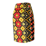 Lava Flower  African Midi Skirt