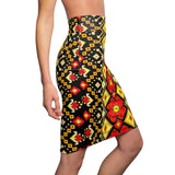 Lava Flower  African Midi Skirt