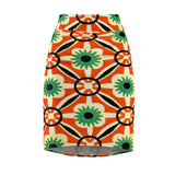 Abstract Orchid  Midi Skirt