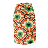 Abstract Orchid  Midi Skirt