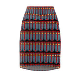 African Spirit Mask Midi Skirt
