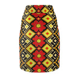 Lava Flower  African Midi Skirt