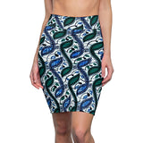 Floral Notes African Midi  Skirt