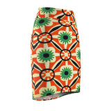 Abstract Orchid  Midi Skirt