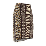 Primal Print African Midi  Skirt