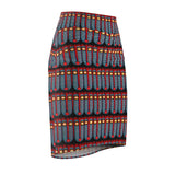 African Spirit Mask Midi Skirt