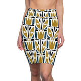 Flower Face African Midi Skirt
