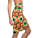 Abstract Orchid  Midi Skirt