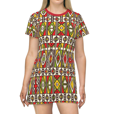 Stained Glass African T-Shirt Dress - $42.99