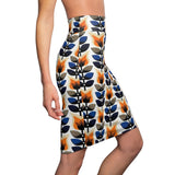 Flower Trees Retro Midi  Skirt