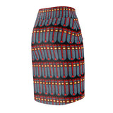 African Spirit Mask Midi Skirt