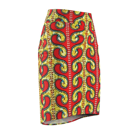 Royal Flames African Midi Skirt